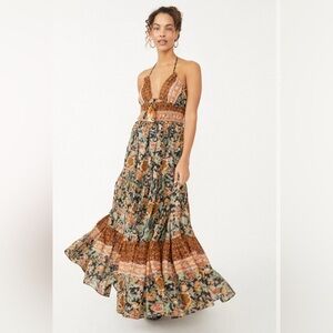 Free People Floral Maxi Dress with Earthy Tones